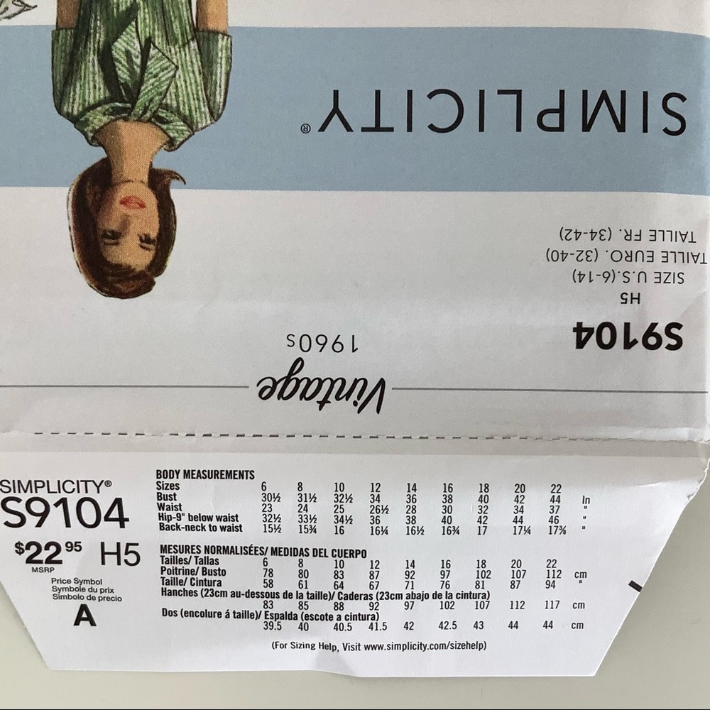 Simplicity S9104 Sewing Pattern - Picture 3 of 6